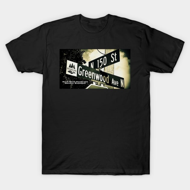 Greenwood Avenue & North 150th Street, Shoreline, WA by MWP T-Shirt by MistahWilson